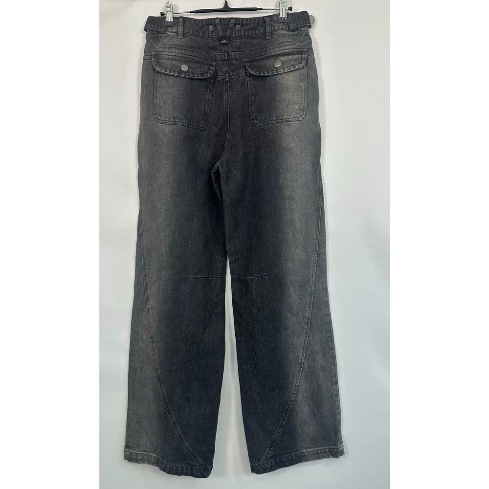 NWT Fine Culture Two-Tone Denim Jeans Men’s S (W28 L32) Black Wide Baggy Street - Picture 2 of 9